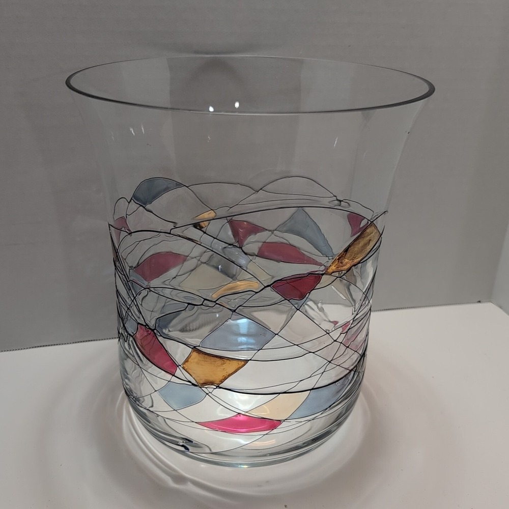 Fostoria Galleria Mosaic Glass Art Champagne Crystal Bucket 9" x 7" - Rare - Picture 6 of 9